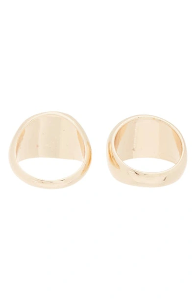 Shop Nordstrom Rack 2-pack Crystal Bubble & Signet Rings In Gold