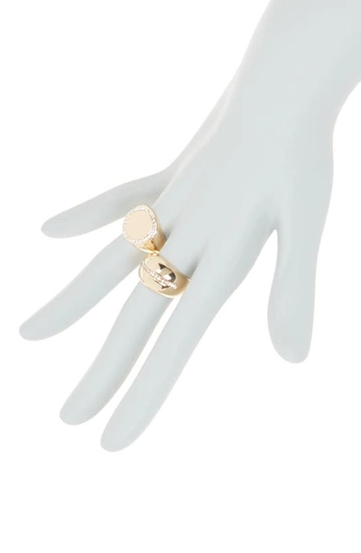 Shop Nordstrom Rack 2-pack Crystal Bubble & Signet Rings In Gold
