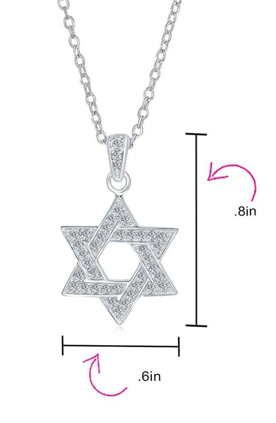 Bling Jewelry Star Of David Cz Necklace In Clear
