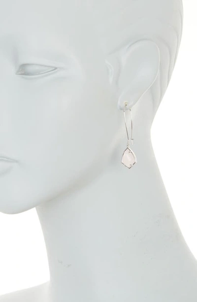 Kendra Scott Carrine Earrings In Rose Quartz/ Silver