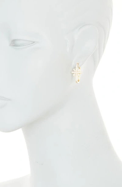 Shop Area Stars Crystal Pavé Star Huggie Earrings In Gold
