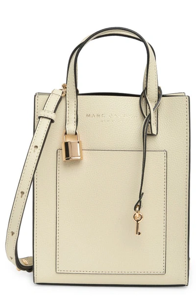 Shop Marc Jacobs Micro Leather Tote In Marshmallow