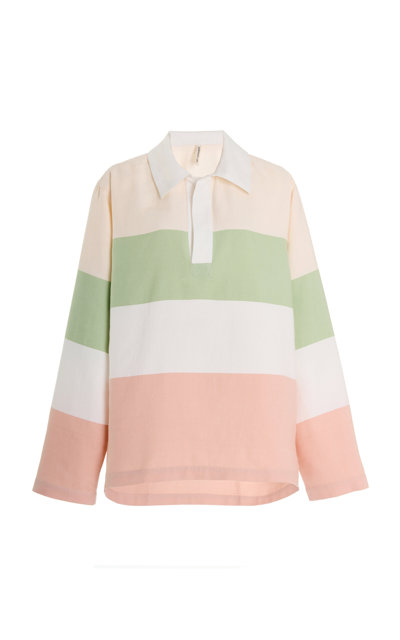 Shop Marrakshi Life Exclusive Cotton-blend Polo Top In Stripe