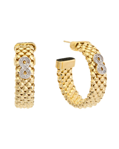 Meshmerise 18k Over Silver 0.12 Ct. Tw. Diamond Earrings