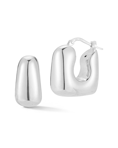 Shop Sphera Milano Silver Hollow Square Chunky Hoops