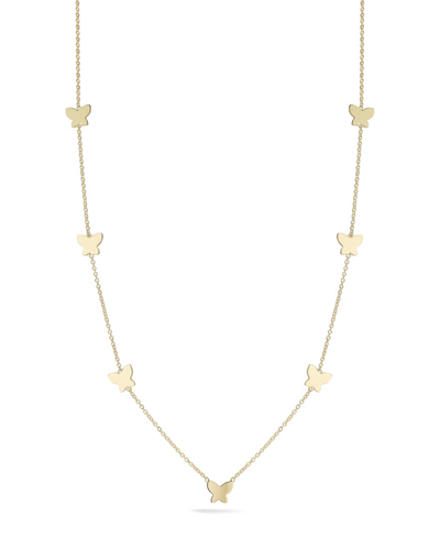 Ember Fine Jewelry 14k Yellow Gold Butterfly Station Chain Necklace