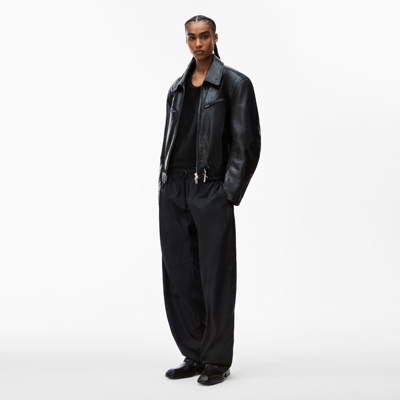Shop Alexander Wang Articulated Track Pant In Crisp Nylon In Black