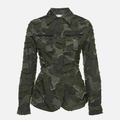 Pre-owned Dior Christian  Military Green Camouflage Synthetic Zip Front Jacket S