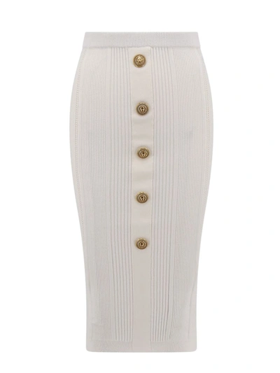 Shop Balmain Skirt In White