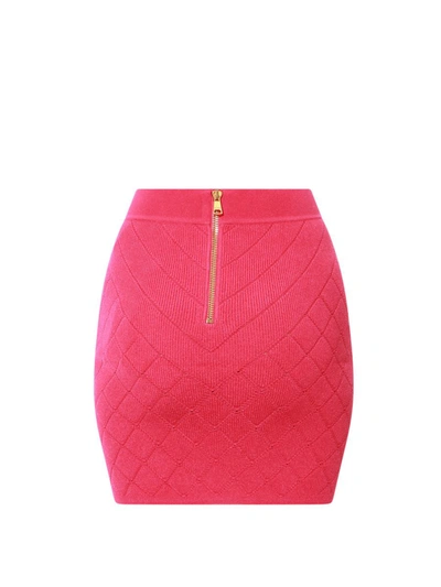Shop Balmain Skirt In Pink