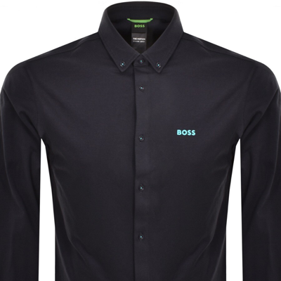 Shop Boss Athleisure Boss Motion L Long Sleeved Shirt Navy