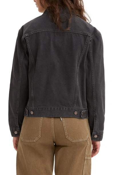 Shop Levi's® Ex-boyfriend Cotton Trucker Jacket In Back In Black