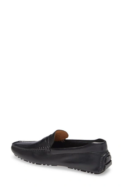 Nordstrom Brody Driving Penny Loafer In Black Leather