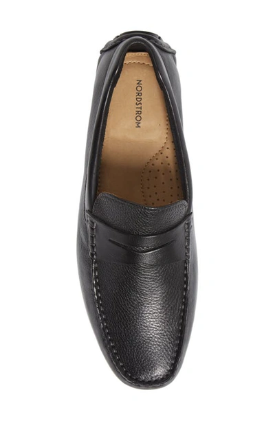 Nordstrom Brody Driving Penny Loafer In Black Leather
