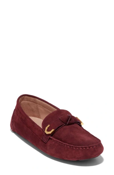 Shop Cole Haan Evelyn Bow Leather Loafer In Bloodstone