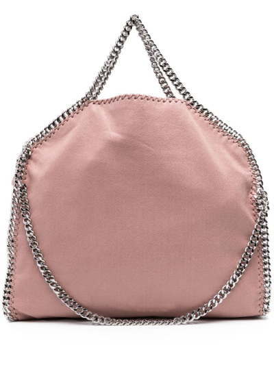 Shop Stella Mccartney Falabella Tote Bag With Chain In Pink & Purple