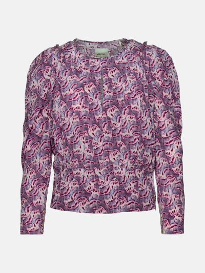 Shop Isabel Marant 'zarga' Blouse In Mauve Silk Blend In Violet