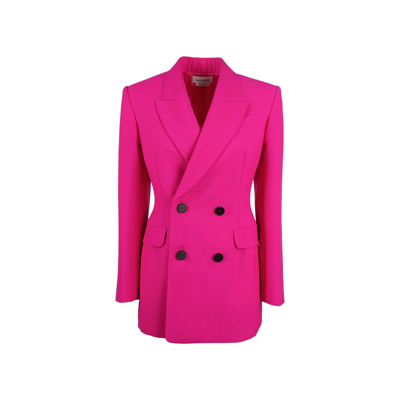 Pre-owned Alexander Mcqueen Wool Jacket In Pink
