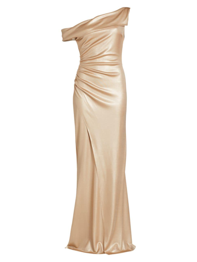 Shop Chiara Boni La Petite Robe Women's Koppany Splendid Draped Gown In Gold