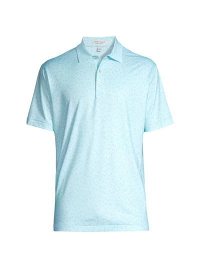 Shop Peter Millar Men's Crown Sport Worth A Shot Graphic Polo Shirt In Celeste