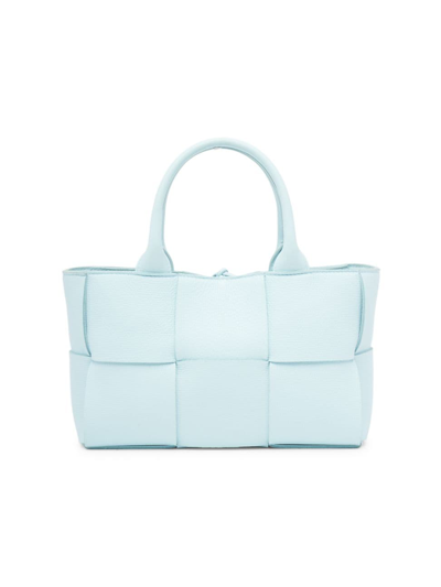 Shop Bottega Veneta Women's Mini Arco Intreccio Leather Tote Bag In Pale Blue