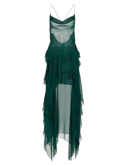 Shop Jason Wu Collection Women's Ruffled Silk Chiffon Gown In Seagreen