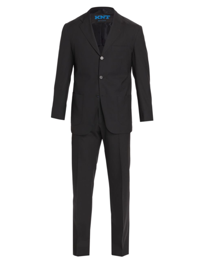 Shop Kiton Men's Two-piece Wool Suit Set In Black