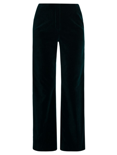 Shop Loro Piana Women's Niklas Velvet Dress Pants In Amazon Green