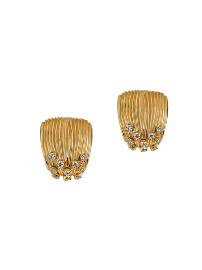 Shop Hueb Women's Luminus 18k Yellow Gold & Diamond Stud Earrings In 18k And Diamonds