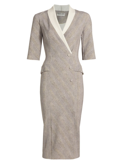Shop Chiara Boni La Petite Robe Women's Theodora Plaid Midi-dress In Tweed Glen Plaid