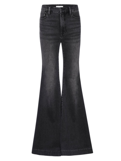 Shop Good American Women's Good Waist Super Flared Jeans In Black
