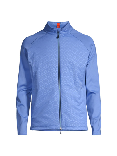 Shop Peter Millar Men's Criown Sport Merge Elite Hybrid Jacket In Bondi Blue