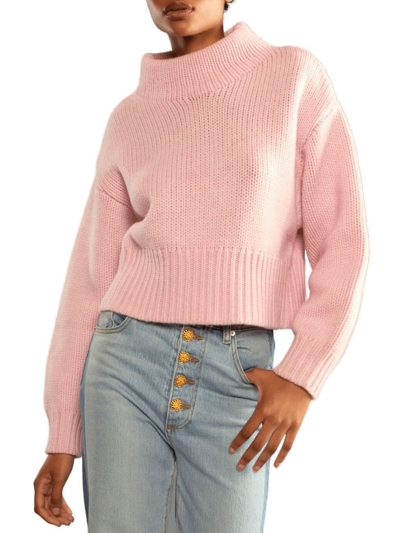 Shop Cynthia Rowley Women's Wool Turtleneck Sweater In Pink