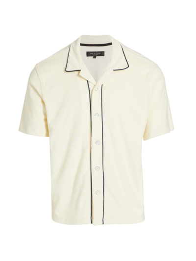 Shop Rag & Bone Men's Avery Terry Button-front Shirt In Ivory