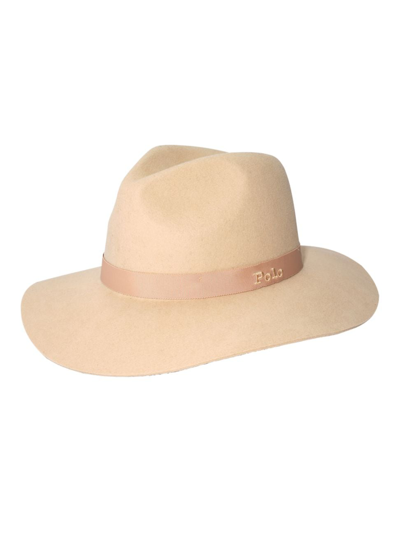Shop Polo Ralph Lauren Women's Wool Icons Packable Fedora In Natural