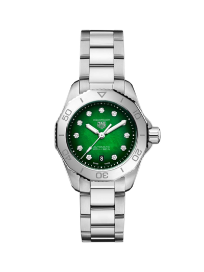 Shop Tag Heuer Women's Aquaracer Professional 200 Stainless Steel & 0.107 Tcw Diamond Bracelet Watch/30mm