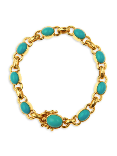 Shop Elizabeth Locke Women's 19k Yellow Gold & Sleeping Beauty Turquoise Link Bracelet