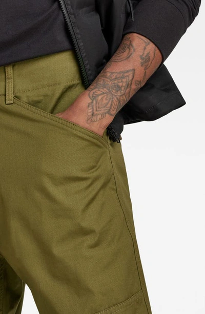 Shop G-star 3d Cotton Regular Tapered Cargo Pants In Dark Olive