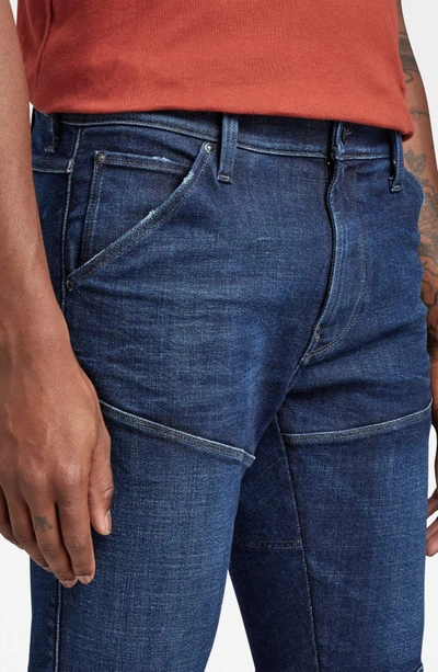 Shop G-star 5620 3d Zip Knee Skinny Jeans In Worn In Ultramarine