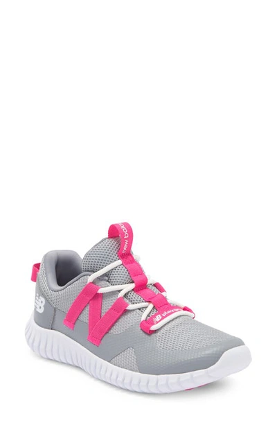 Shop New Balance Kids' Play Gruv Sneaker In Grey/ Hi-pink