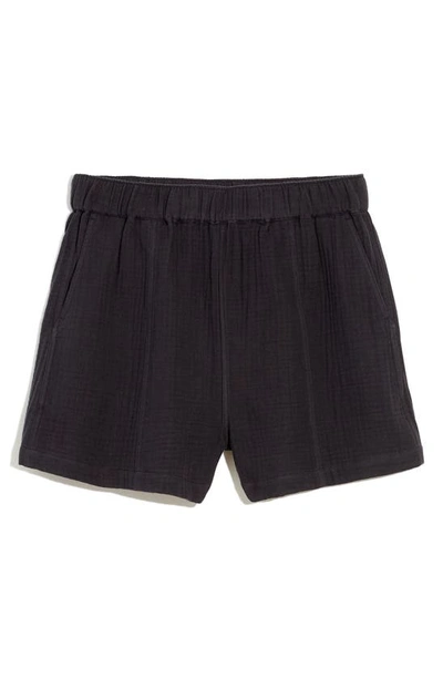 Shop Madewell Lightspun Easy Pull-on Shorts In Black