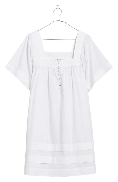 Shop Madewell Nisha Cotton Poplin Dress In Eyelet White