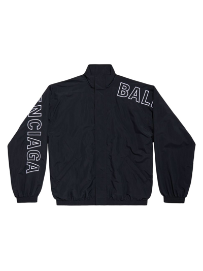 Shop Balenciaga Outline Tracksuit Jacket In Black