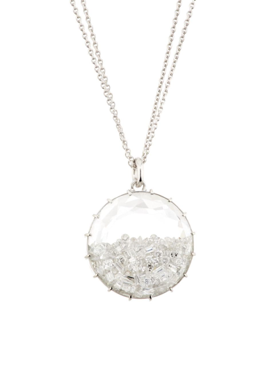 Shop Renee Lewis Women's Shake 18k White Gold & 4.02 Tcw Diamond Pendant Necklace