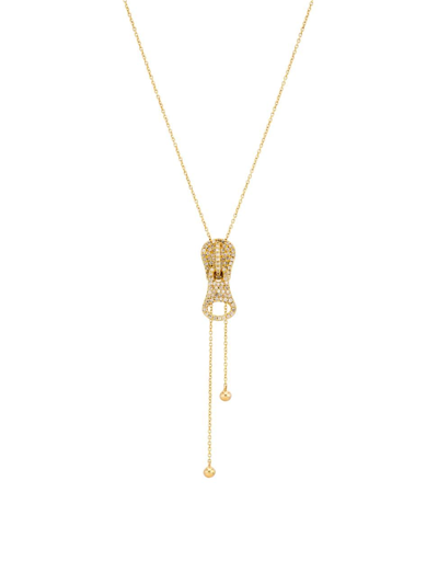 Shop Nina Gilin Women's 14k Yellow Gold & 0.60 Tcw Diamond Zipper Pendant Necklace