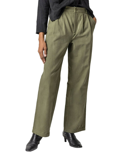 Shop Lilla P Pleat Front Trouser In Green