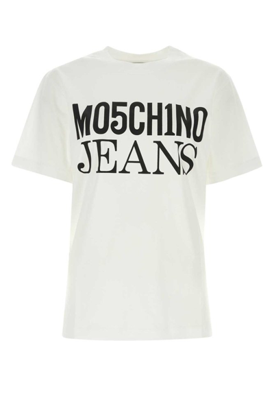 Shop Moschino Jeans Logo In White