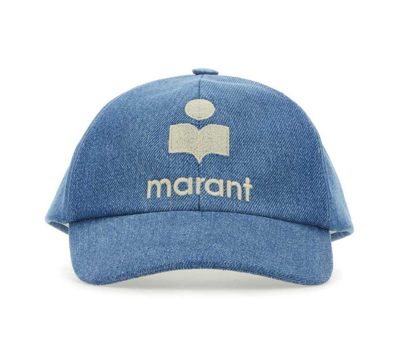 Shop Isabel Marant Logo Embroidered Curved In Blue