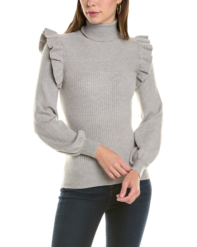 Shop Emmie Rose Turtleneck Sweater In Grey
