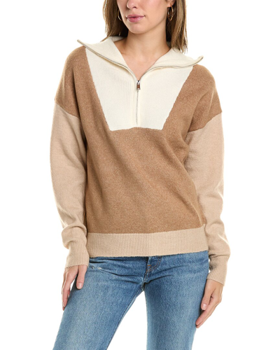 Shop Aiden Zippered Sweater In Brown
